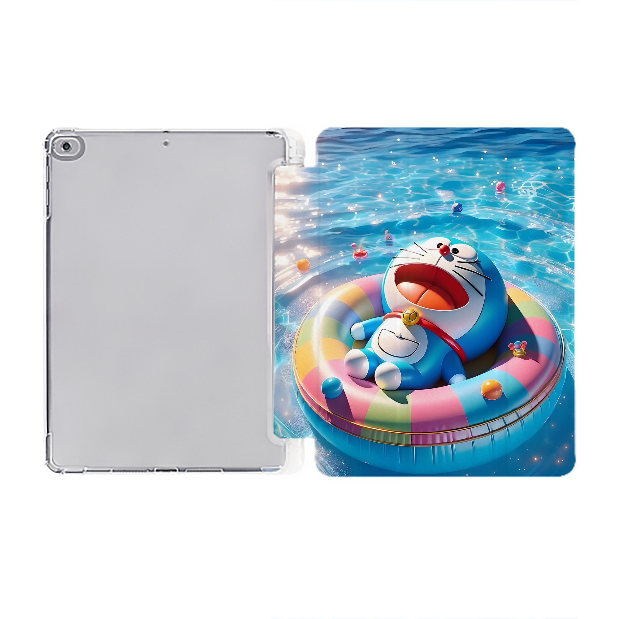 （画像用） ドラえもん Doraemon IPad ケース ペン収納付き 三つ折りスタンド PUレザー×シリコン 対応機種9.5/10.5/10.9インチ